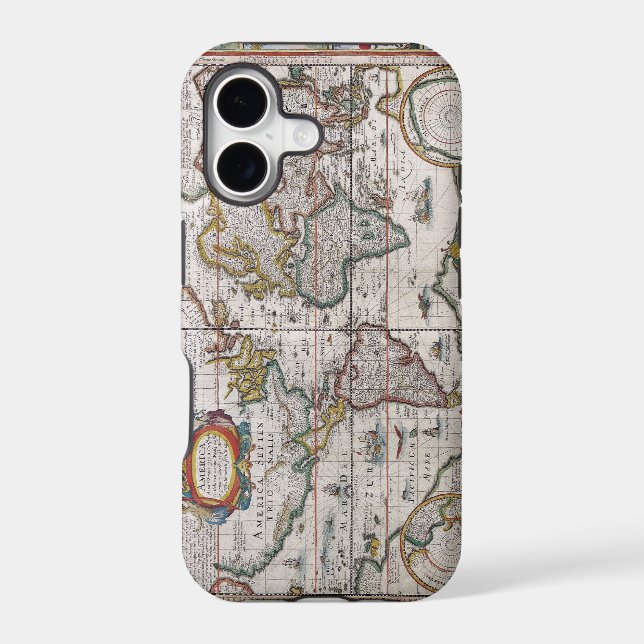 Antique World Map iPhone case (Back)