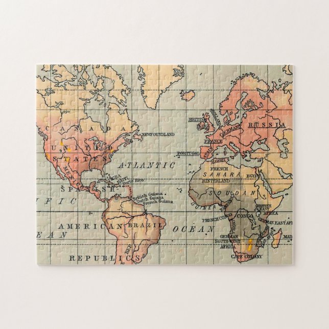 Antique World Map Jigsaw Puzzle (Horizontal)