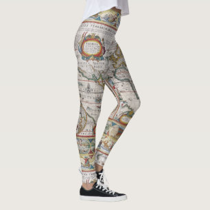 Antique World Map leggings