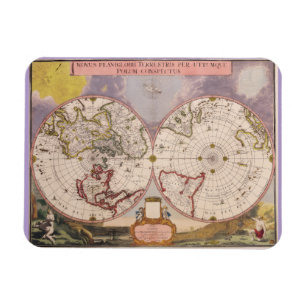 Antique World Map Magnet
