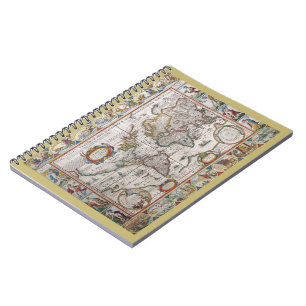 Antique World Map notebook