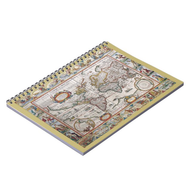 Antique World Map notebook (Left Side)