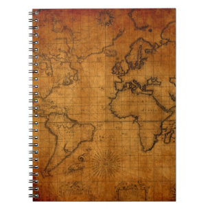 Antique World Map Notebook