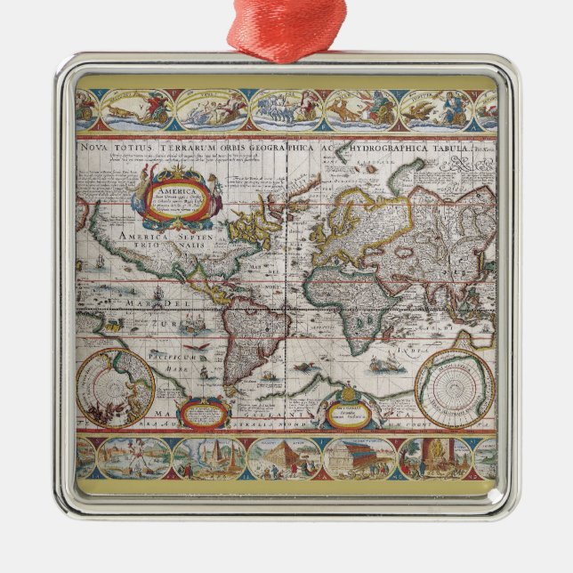 Antique World Map ornament (Front)