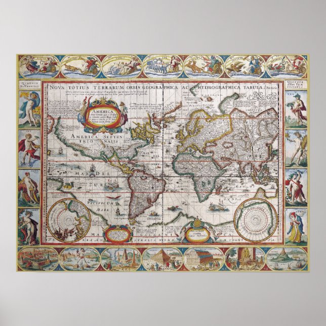 Antique World Map poster (Front)