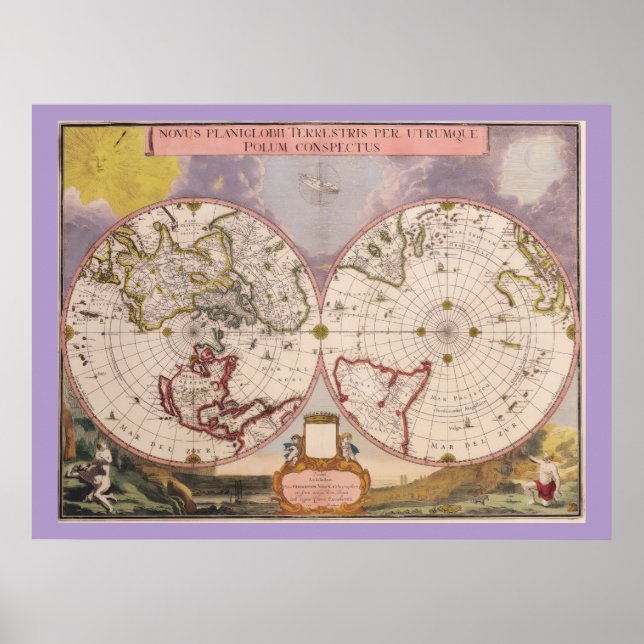Antique World Map Poster (Front)