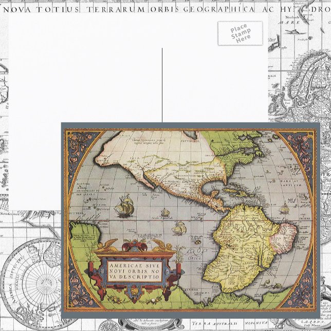Antique World Map the Americas by Abraham Ortelius Postcard (Creator Uploaded)