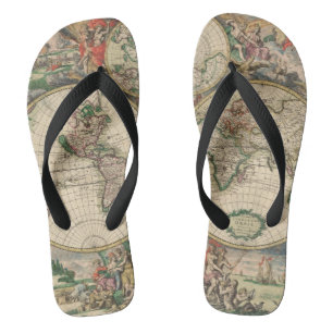 Antique World Map Thongs