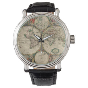 Antique World Map Watch