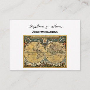 Antique World Map White BG Accommodations Enclosure Card
