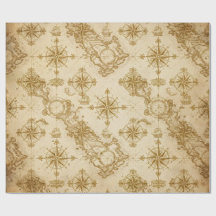 Antique World Map Wrapping Paper