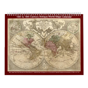 Antique World Maps - 16th to 18th Century Calendar