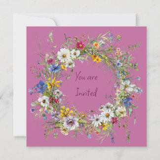 Antique Wreath Stationery Cards Set - Invite