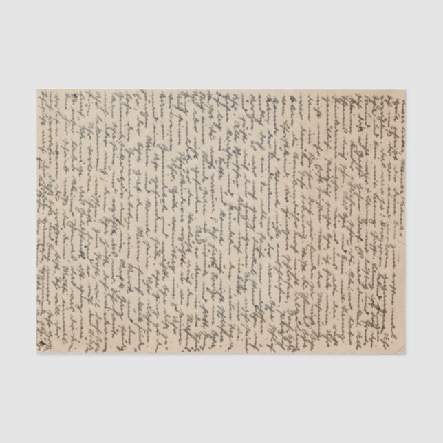 Antique Writing Words Vintage Distressed Tissue Paper (Front)