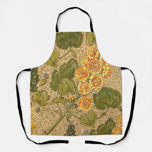 Antique Yellow Flowers All-Over Print Apron