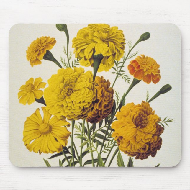 Antique Yellow Flowers Mouse Pad (Front)