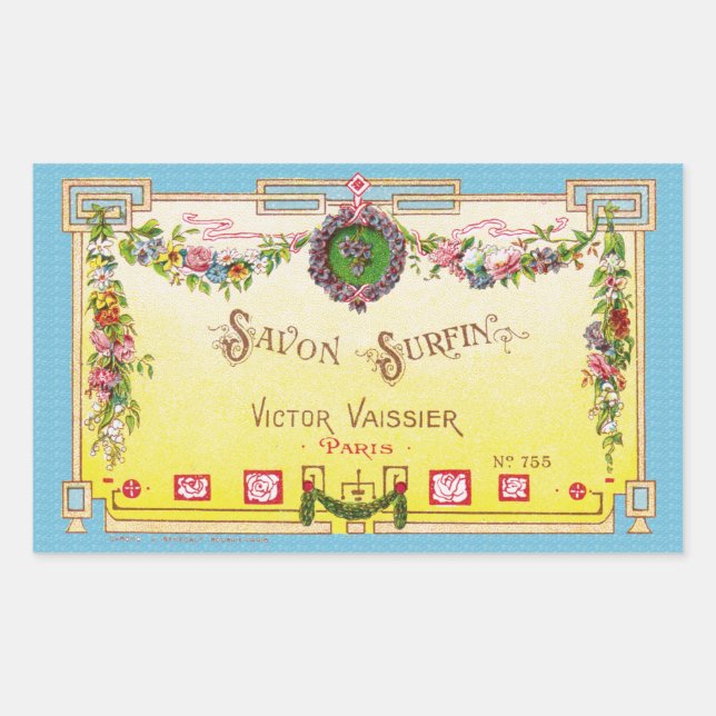 Antique Yellow French Perfume Label (Front)