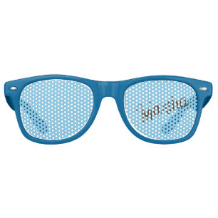 Antiqued Name Party Sunglasses (Sky Blue & Copper)