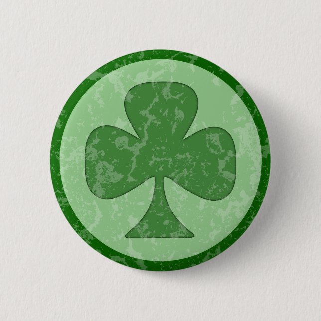 Antiqued Shamrock 6 Cm Round Badge (Front)