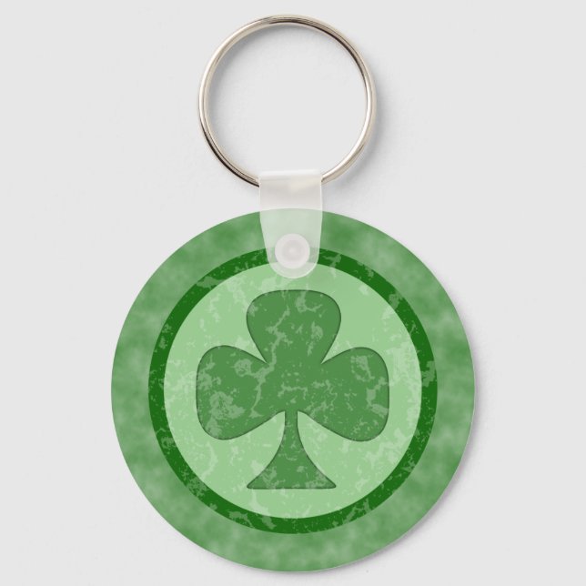 Antiqued Shamrock Key Ring (Front)