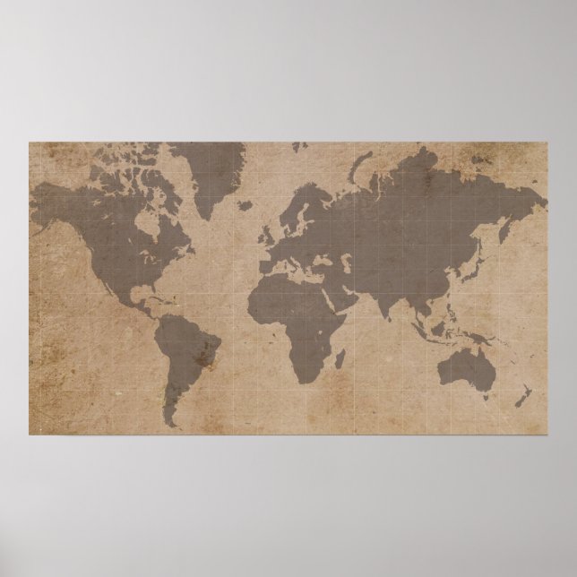 Antiqued World Map Poster (Front)