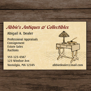 Antiques Auctions Estate Sales Business Card