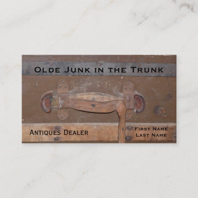 Antiques Dealer Vintage Trunk of Treasures Business Card (Front)