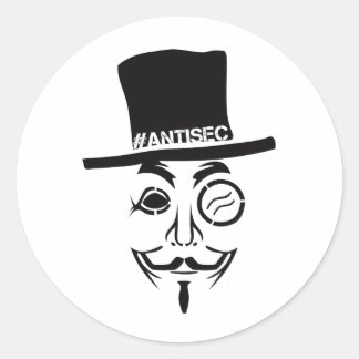 AntiSec AntiSecurity Hacker Logo Classic Round Sticker