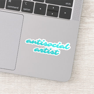 Antisocial Artist | Aqua Blue Funny Cursive