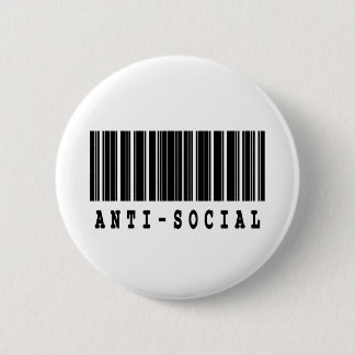 antisocial barcode design 6 cm round badge