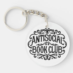 Antisocial book club introvert reader key ring