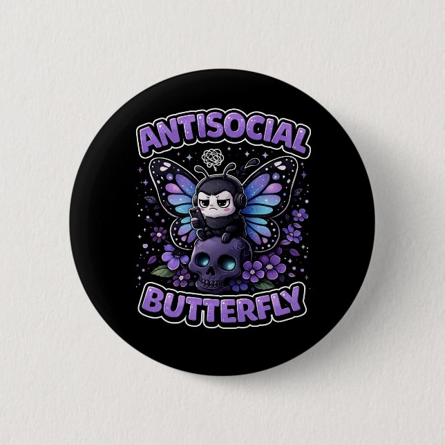 Antisocial Butterfly 6 Cm Round Badge (Front)
