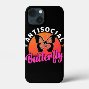 antisocial butterfly design vector illustration iPhone 13 mini case
