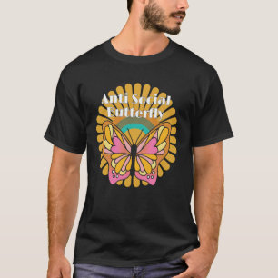 Antisocial Butterfly Funny Colourful Design T-Shirt