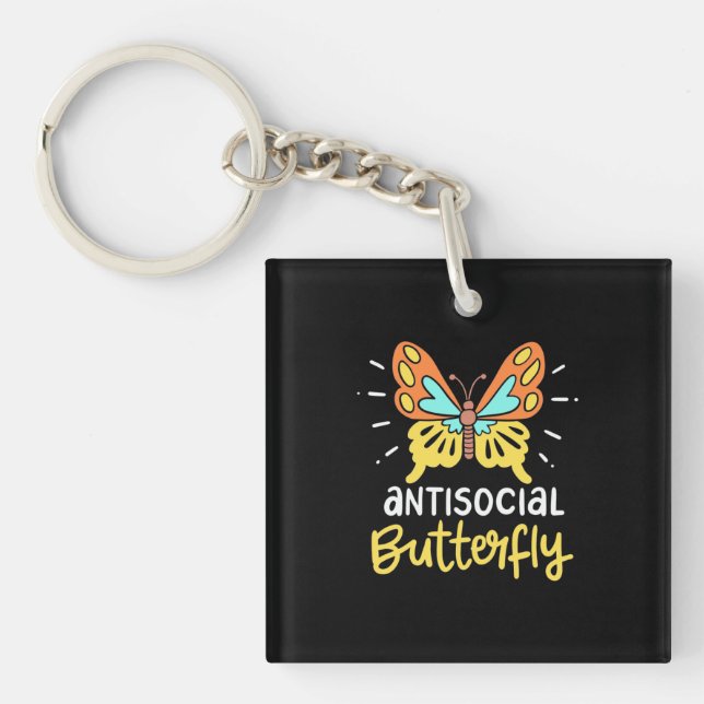 Antisocial Butterfly Key Ring (Front)