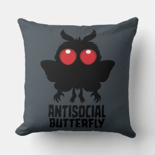 Antisocial Butterfly Mothman Cryptid Cushion
