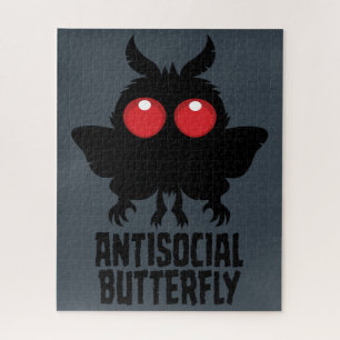Antisocial Butterfly Mothman Cryptid Jigsaw Puzzle