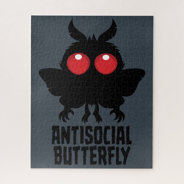 Antisocial Butterfly Mothman Cryptid Jigsaw Puzzle (Vertical)