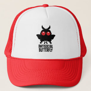 Antisocial Butterfly Mothman Cryptid Trucker Hat