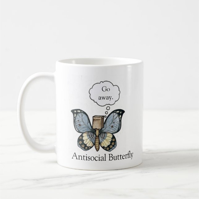 Antisocial Butterfly Mug (Left)