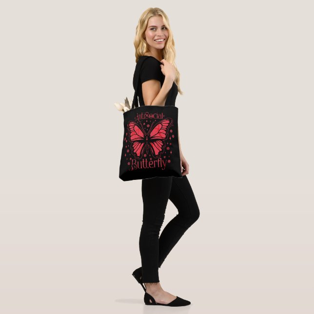 Antisocial Butterfly Tote Bag (On Model)