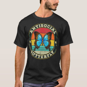 Antisocial Butterfly Vintage Retro Introvert T-Shirt