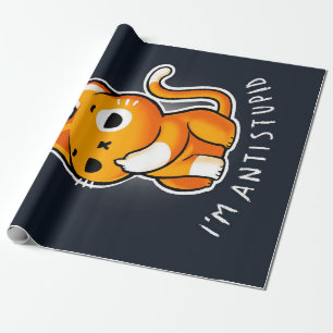 Antisocial Cute Cat Gift  Cat For Valentines  Wrapping Paper