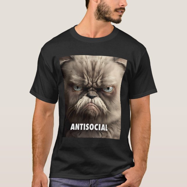 Antisocial Grumpy Cat No. 1 T-Shirt (Front)