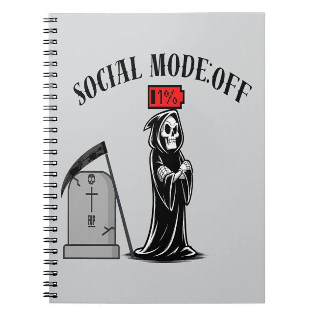 Antisocial Reaper Introvert Notebook (Front)