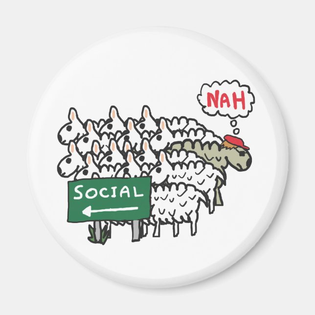 Antisocial Sheep Magnet (Front)