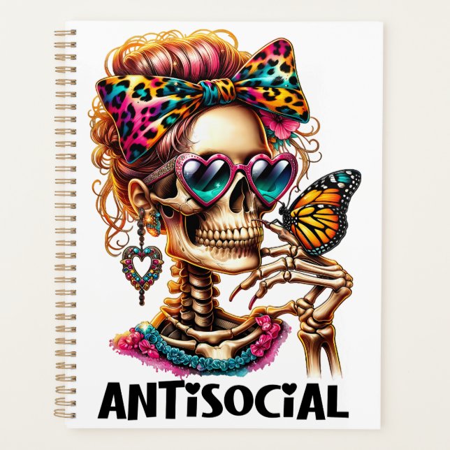 Antisocial Skeleton Lady Planner (Front)