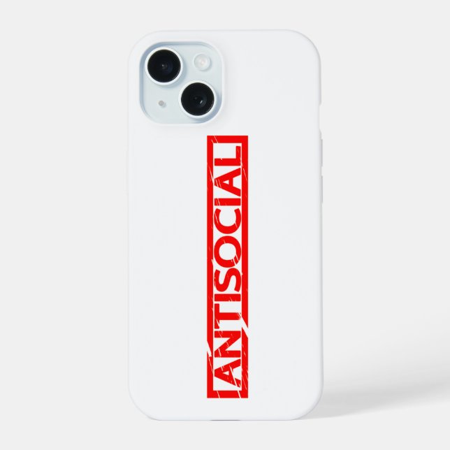 Antisocial Stamp iPhone 15 Case (Back)