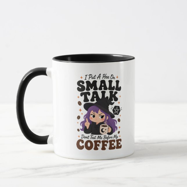 Antisocial Witch Black Two Tone Mug Halloween Gift (Left)