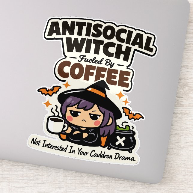 Antisocial Witch Coffee Halloween (Detail)